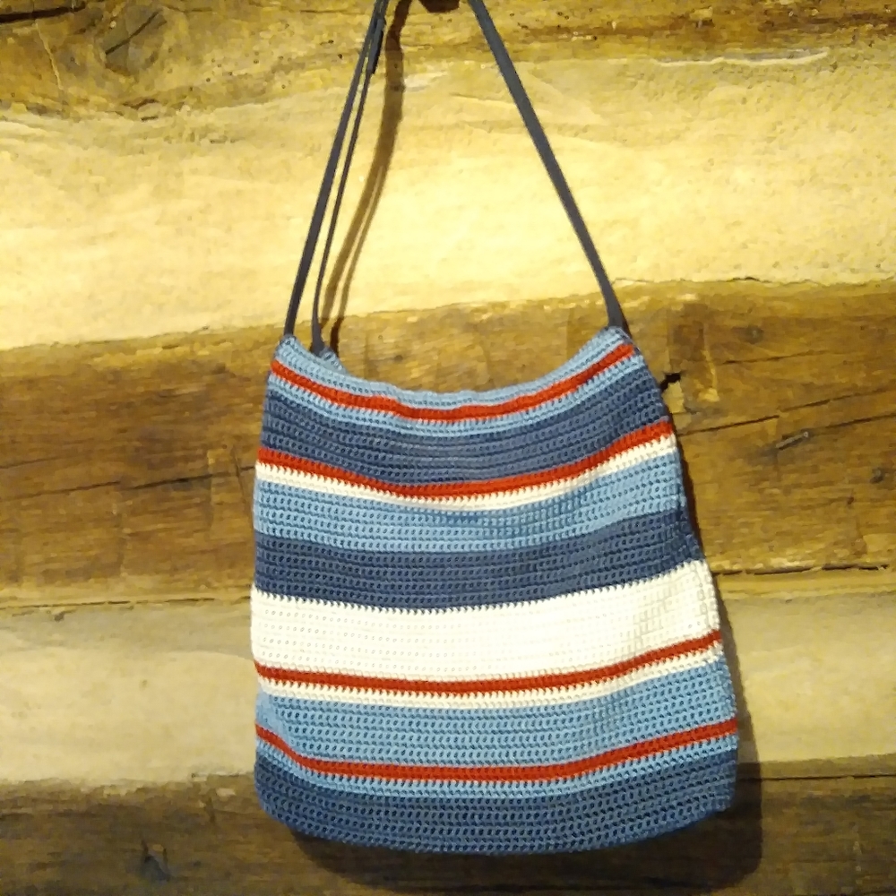 Red White and Blue Woven Shoulder Bag